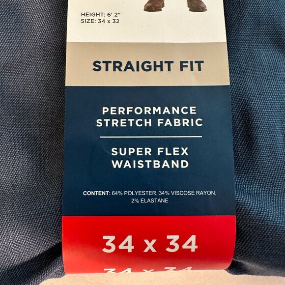 Haggar 365 Flex Dress Pant Men's Size 34X34 Blue Stretch Comfort Straight Fit - Picture 6 of 9